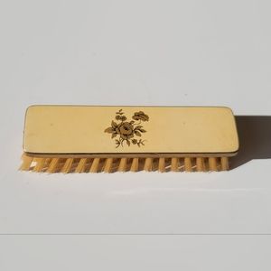 Antique Baby Brush Shower Present Room Decor Vintage Gold & Cream Rose Flower